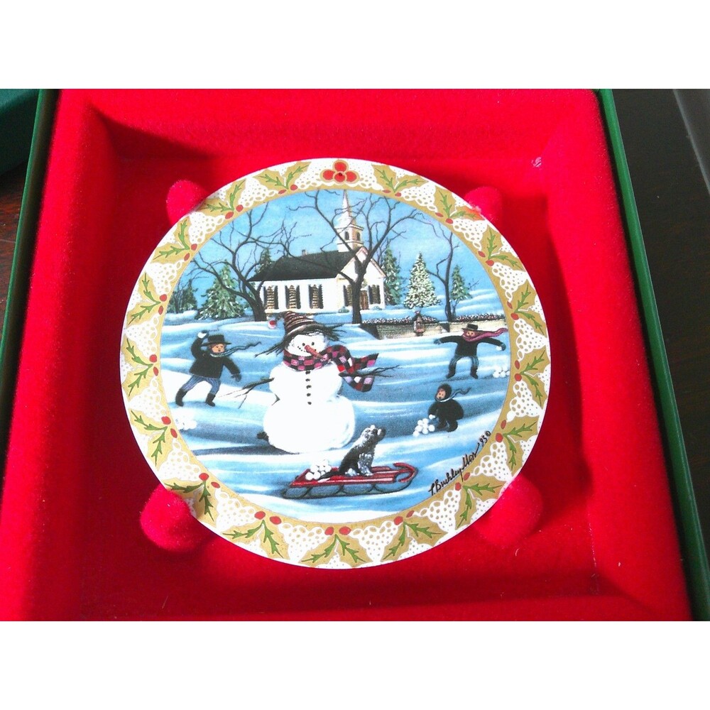 P. Buckley Moss ORNAMENT *Frosty Snowman* Anna Perenna Porcelain 1993 #2486/5000
